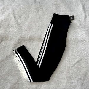 NWT Adidas Climalite Striped Yoga Leggings